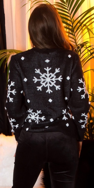 Trendy christmas trui zwart